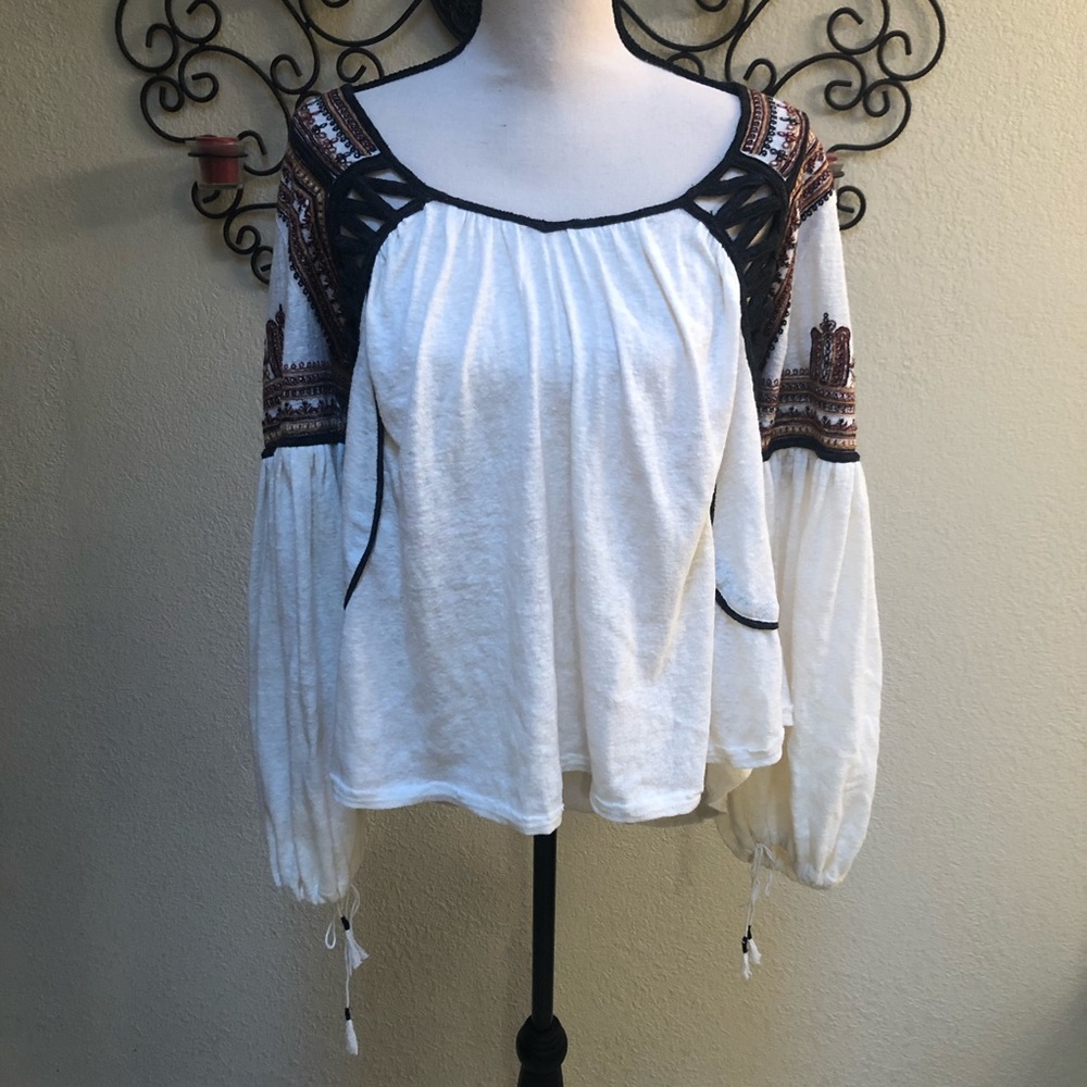 FREE PEOPLE BOHO peasant top